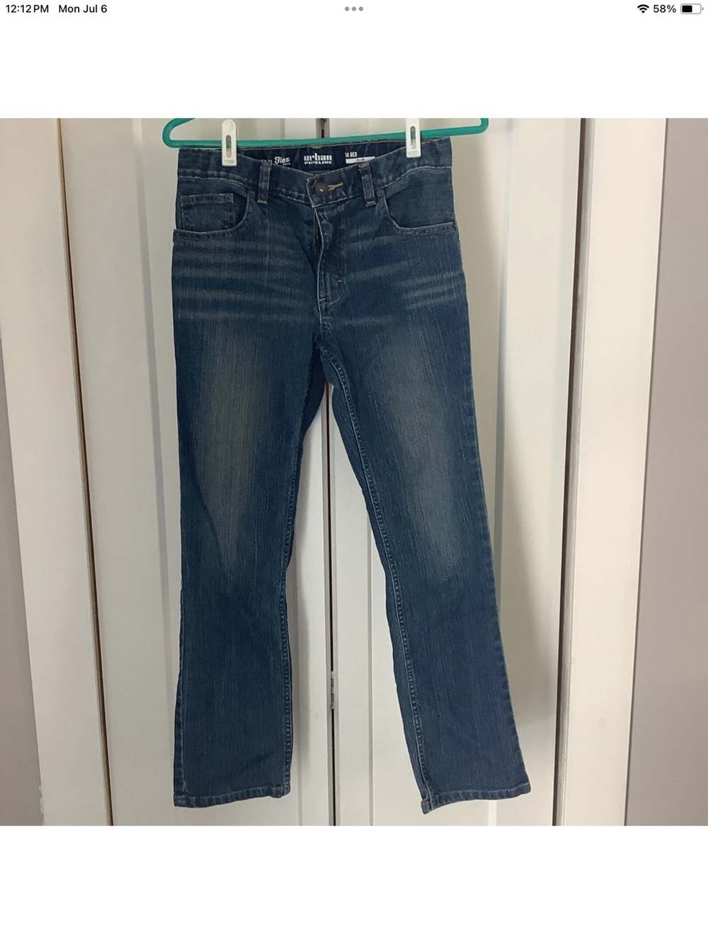 Urban Pipeline Boy's Youth Jeans Adjustable Waist Slim Straight Size 14 Regular